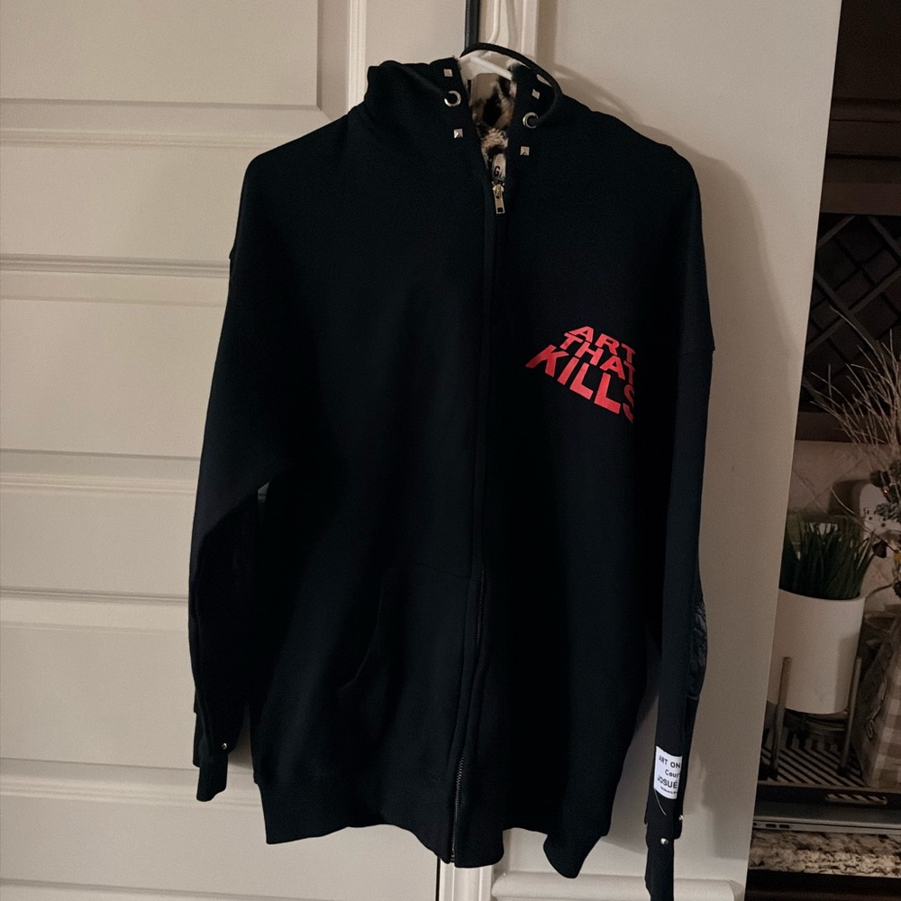 Gallery Dept Black Hoodie with Red Print